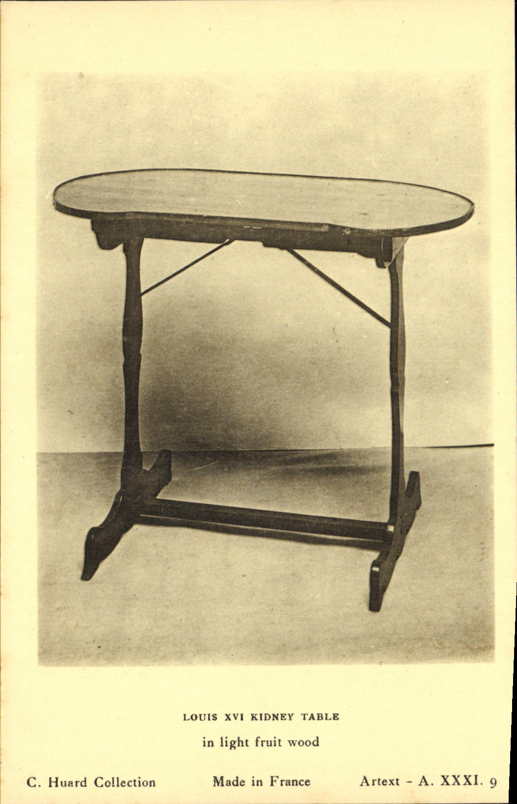 CPA Louis XVI Kidney Table in light friut wood