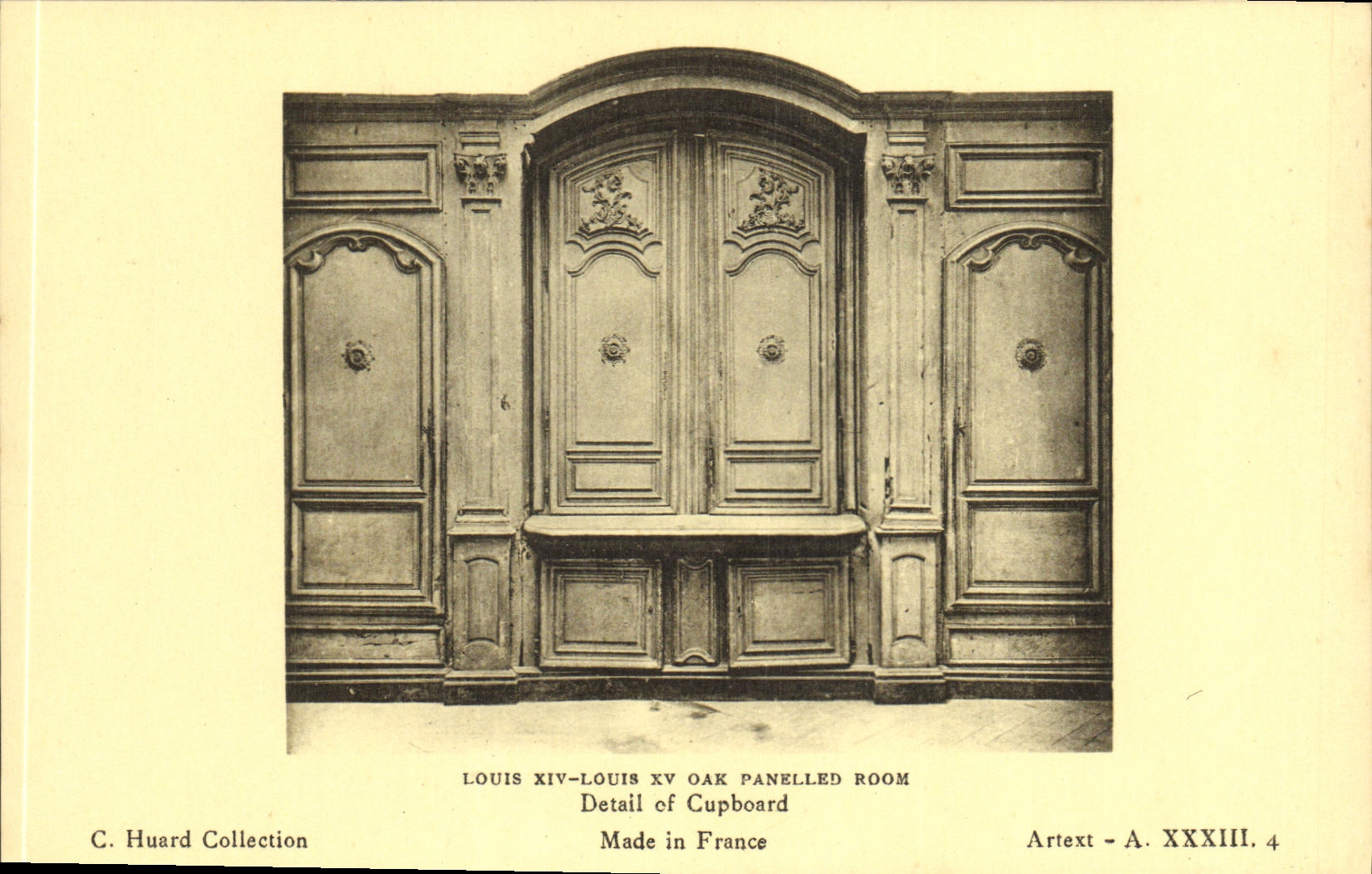 CPA Louis XIV Louis XV Oak Panelled Room Detail if Cupborad