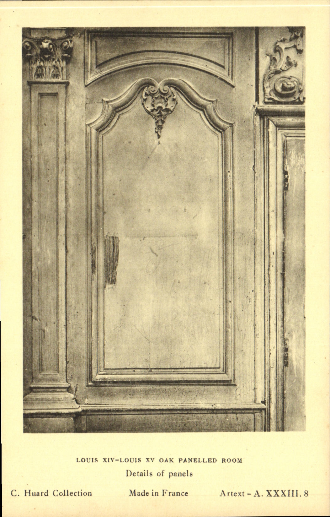 CPA Louis XIV Louis XV Oak Panelled Room Datials of panels