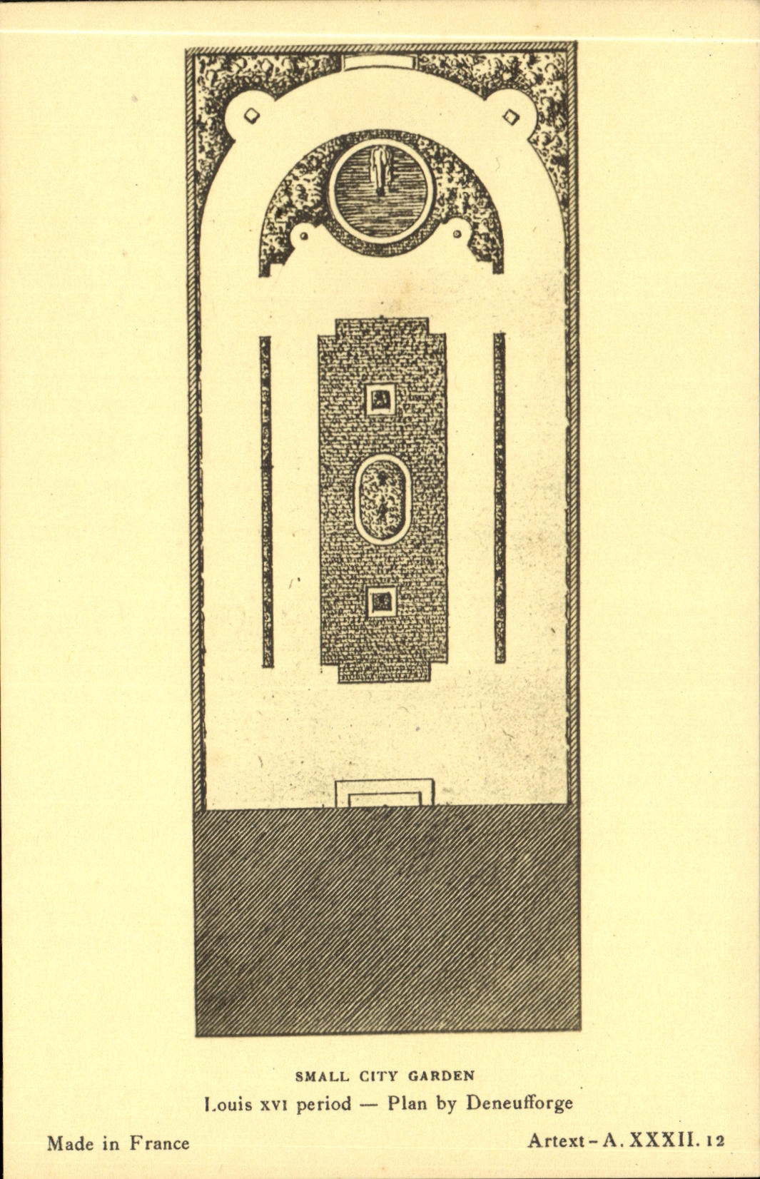 CPA Small City Garden Louis XVI period Plan by Deneufforge