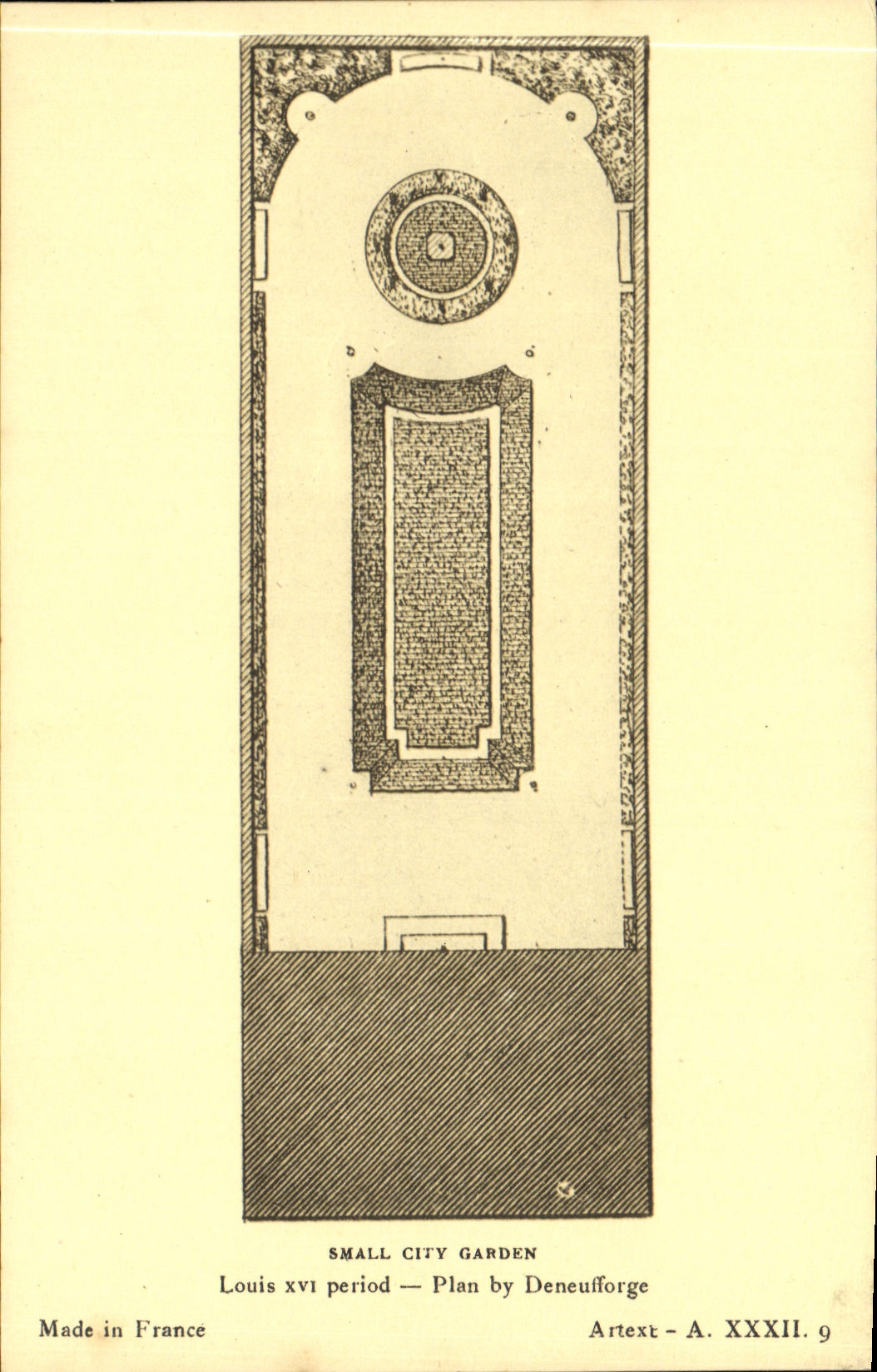 CPA Small City Garden Louis XVI period Plan by Deneufforge