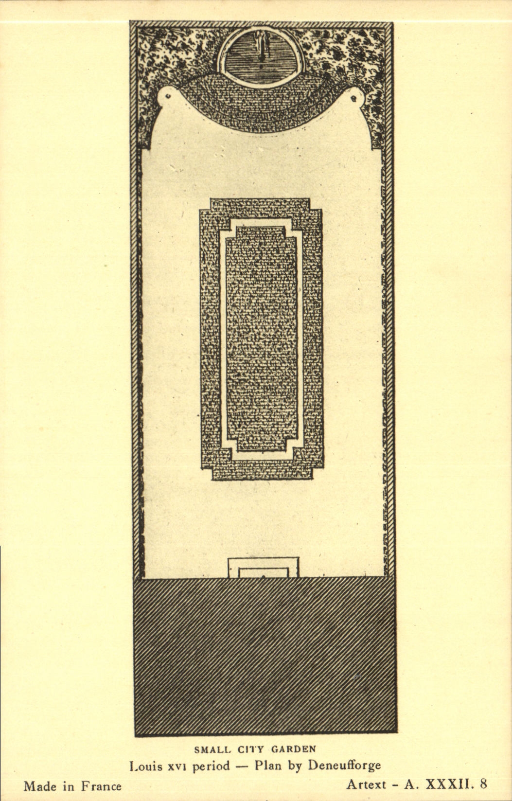 CPA Small City Garden Louis XVI period Plan by Deneufforge