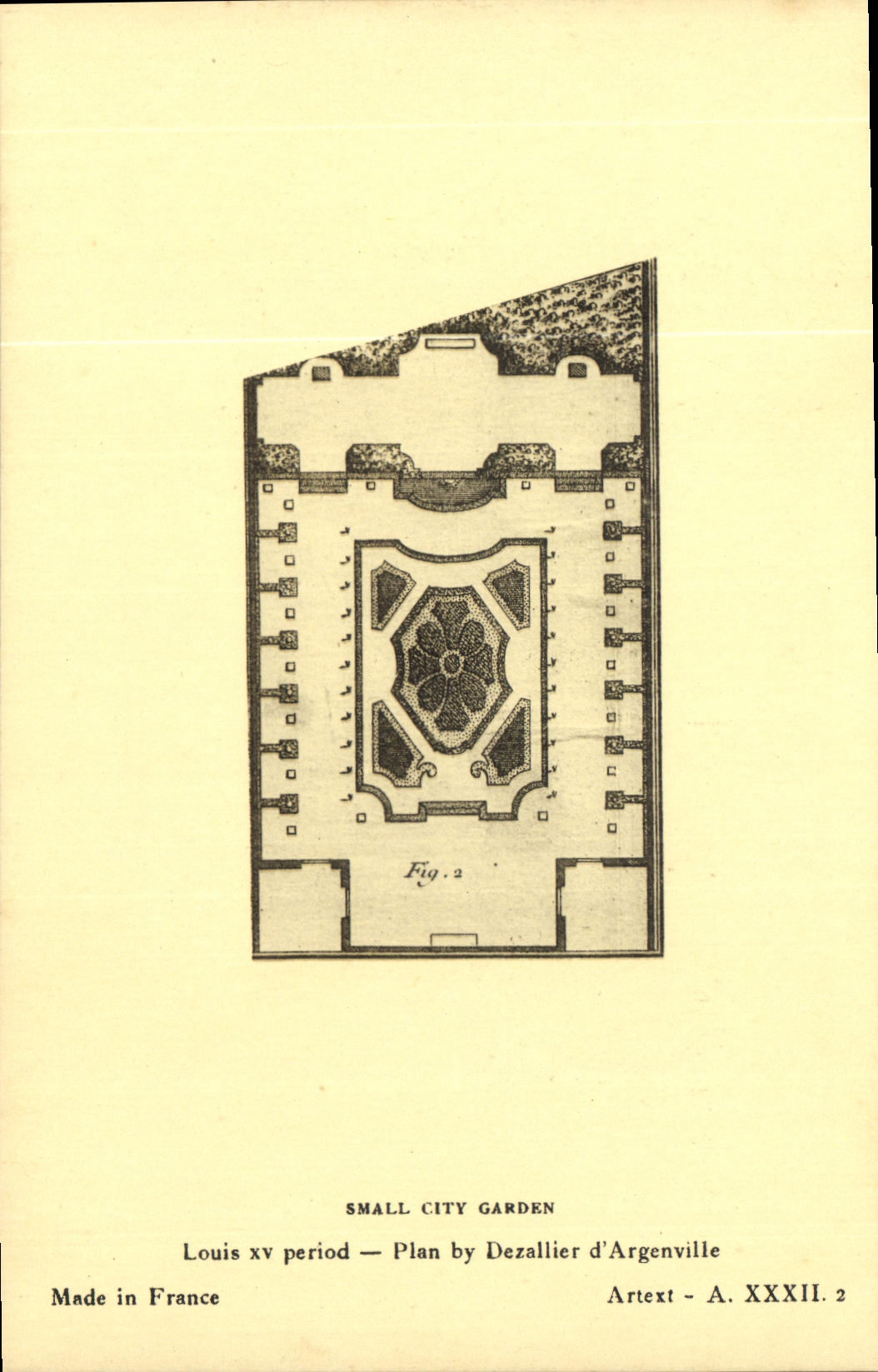 CPA Small City Garden Louis XV period Plan by Dezallier d Argenville