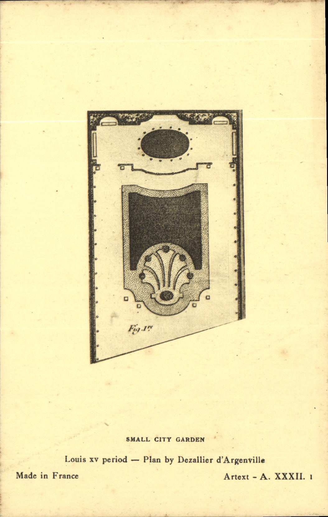 CPA Small City Garden Louis XV period Plan by Dezallier d Argenville