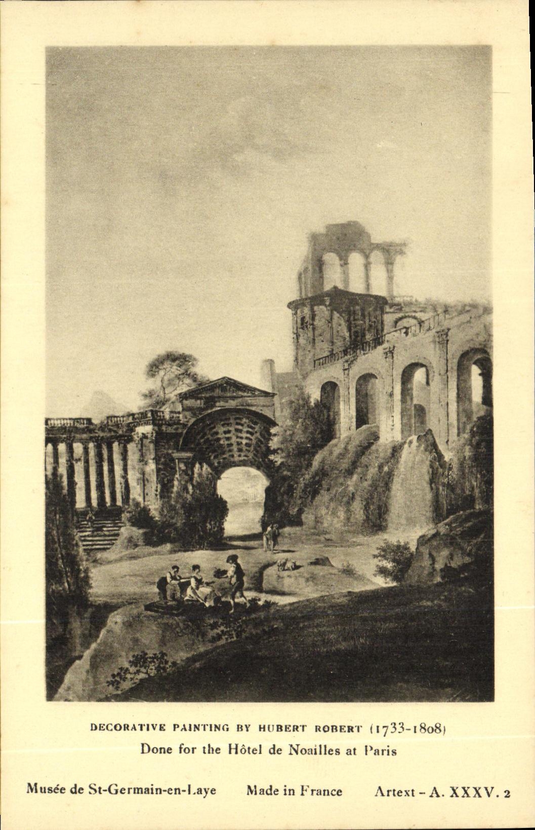 CPA Decorative Painting by Hubert Robert Done for the Hotel Noailles at Paris Musee de Saint Germain en Laye