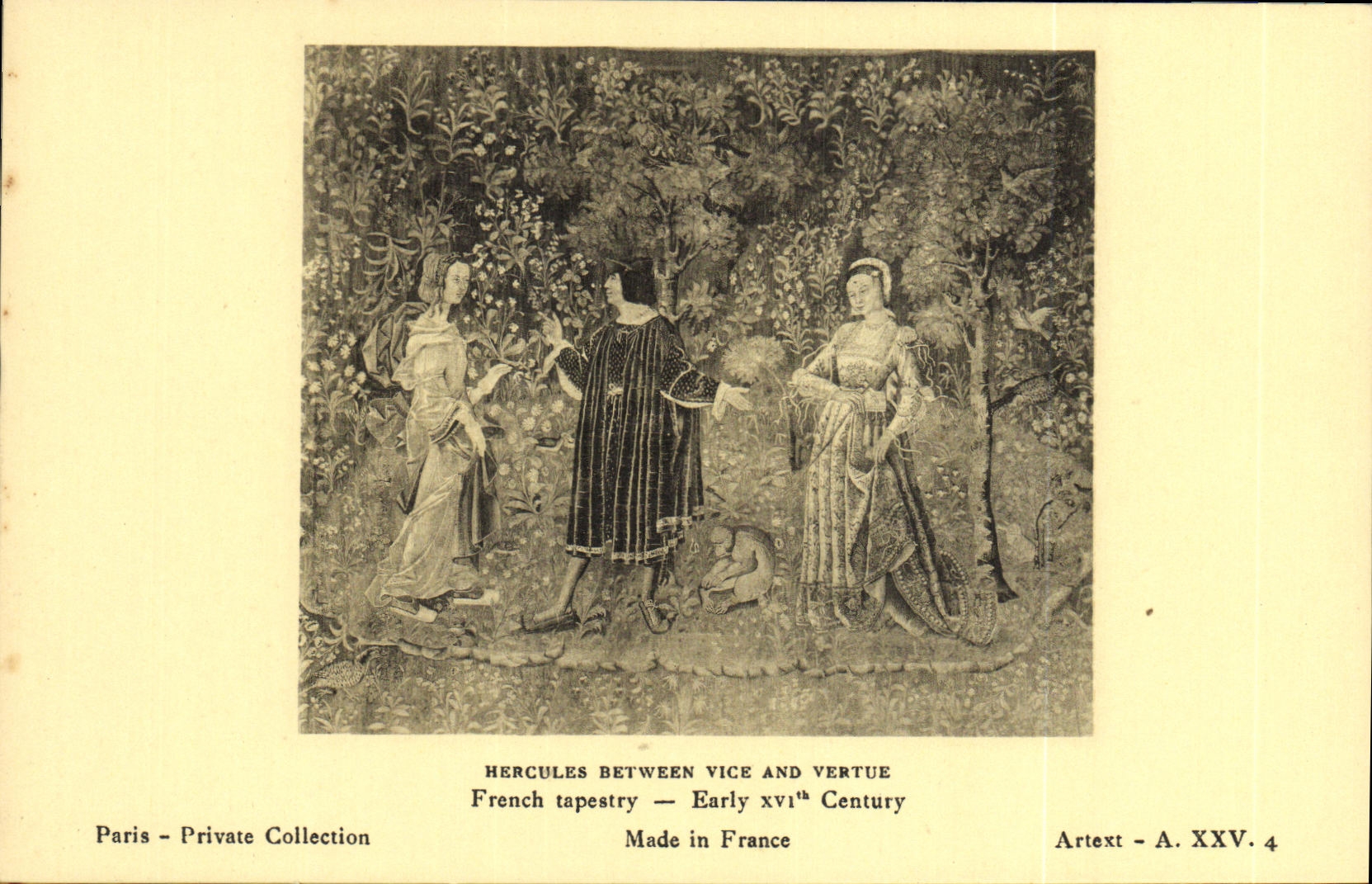 CPA Hercules Between Vice and Vertue French tapestry Early XVl th Century Paris Priavte Collection
