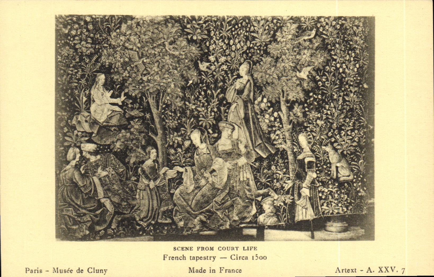 CPA Scene From Court Life French tapestry Circa Paris Musee de Cluny