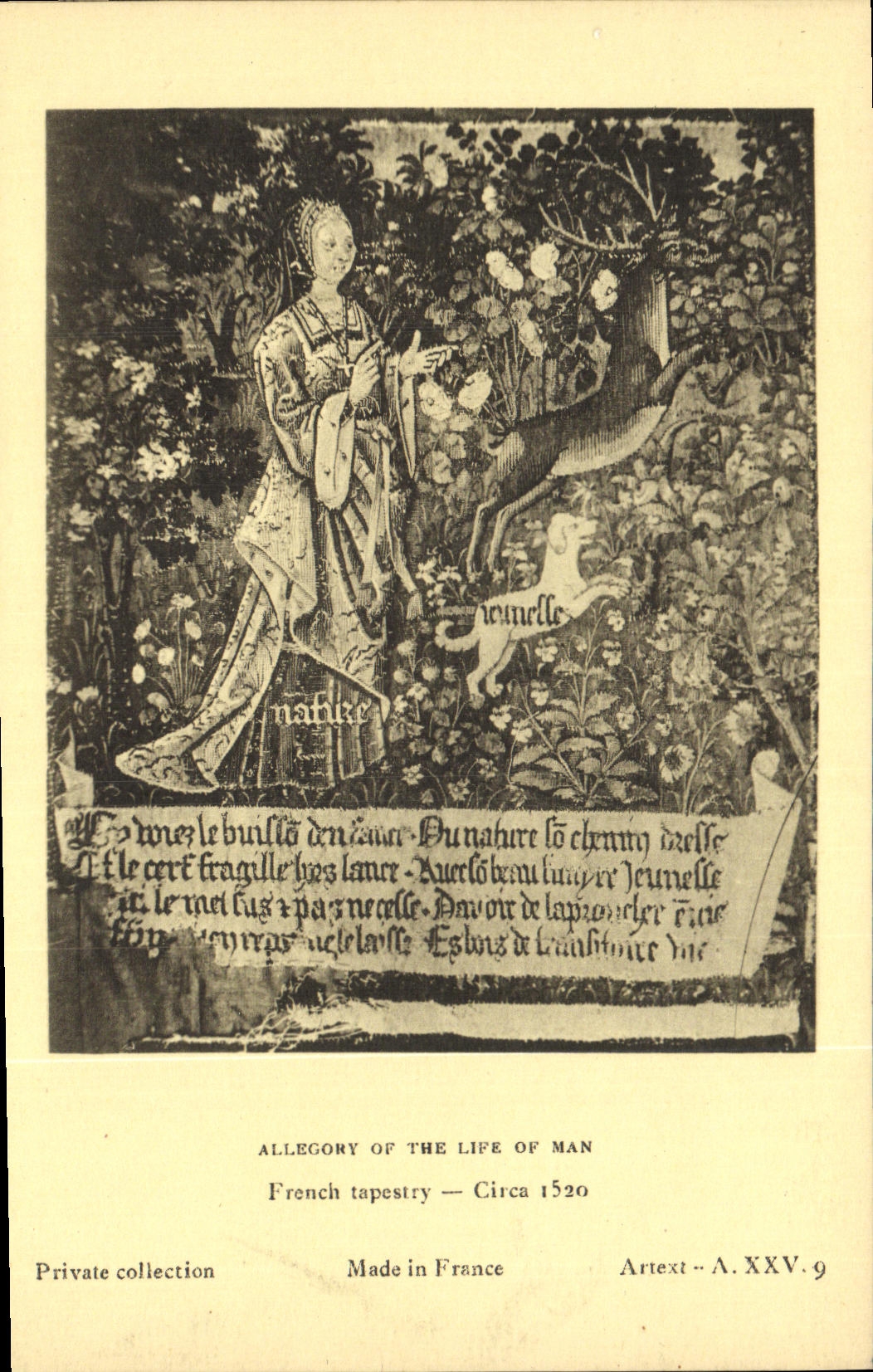 CPA Allegory of the Life of Man French tapestry Circa Private collection