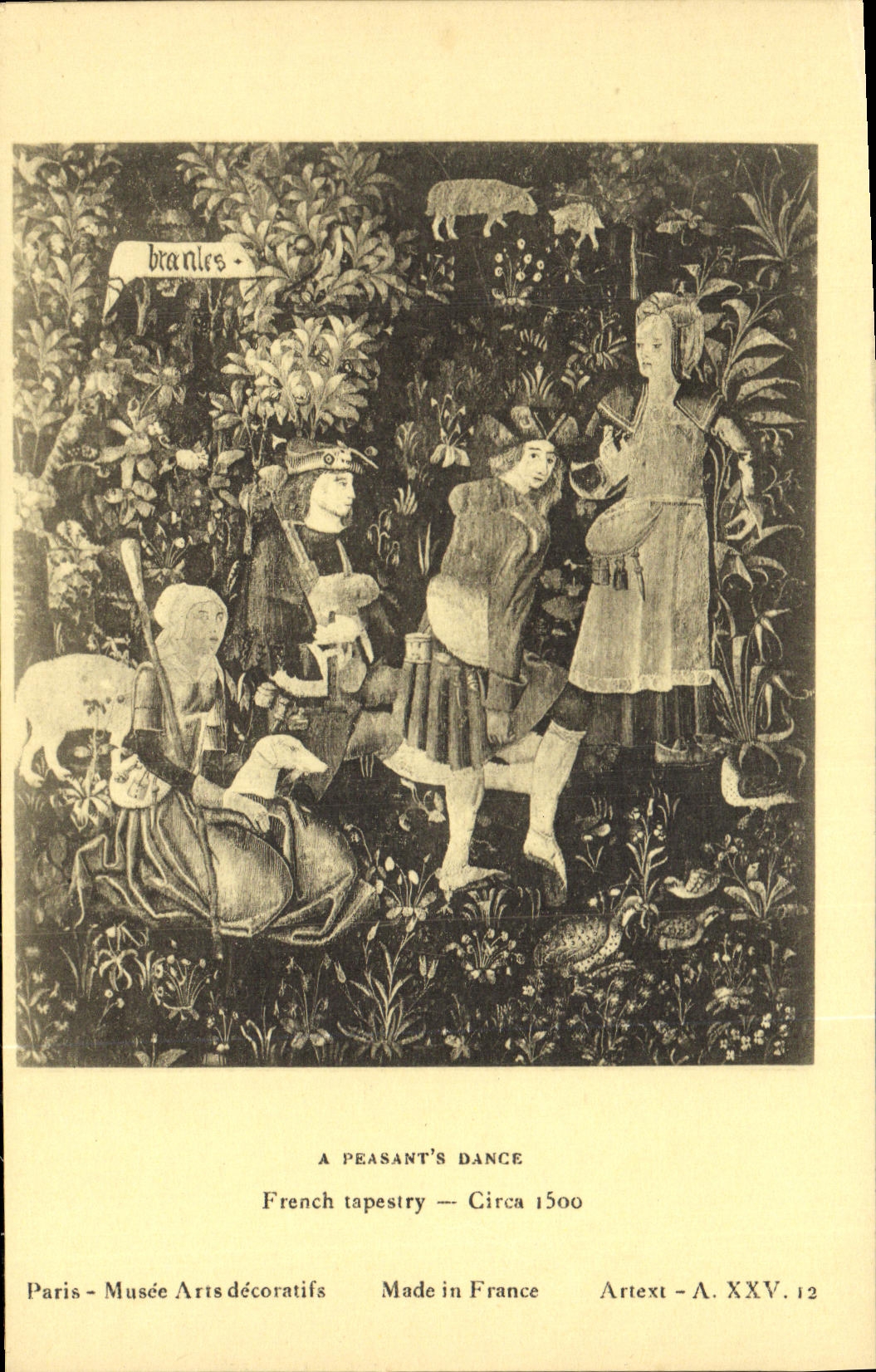 CPA A Peasant s Dance French tapestry Cirea Paris Musee Arts decoratifs