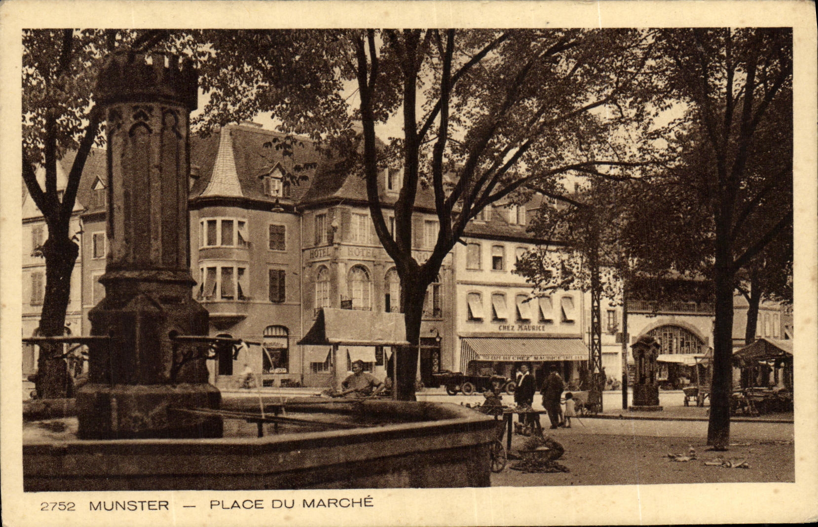 Mercado de los lugares de Munster de la POSTAL de la VENDIMIA