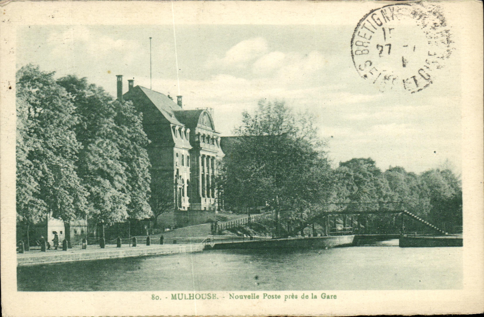 VINTAGE POSTCARD Mulhouse Nouvelle posts close to the Station