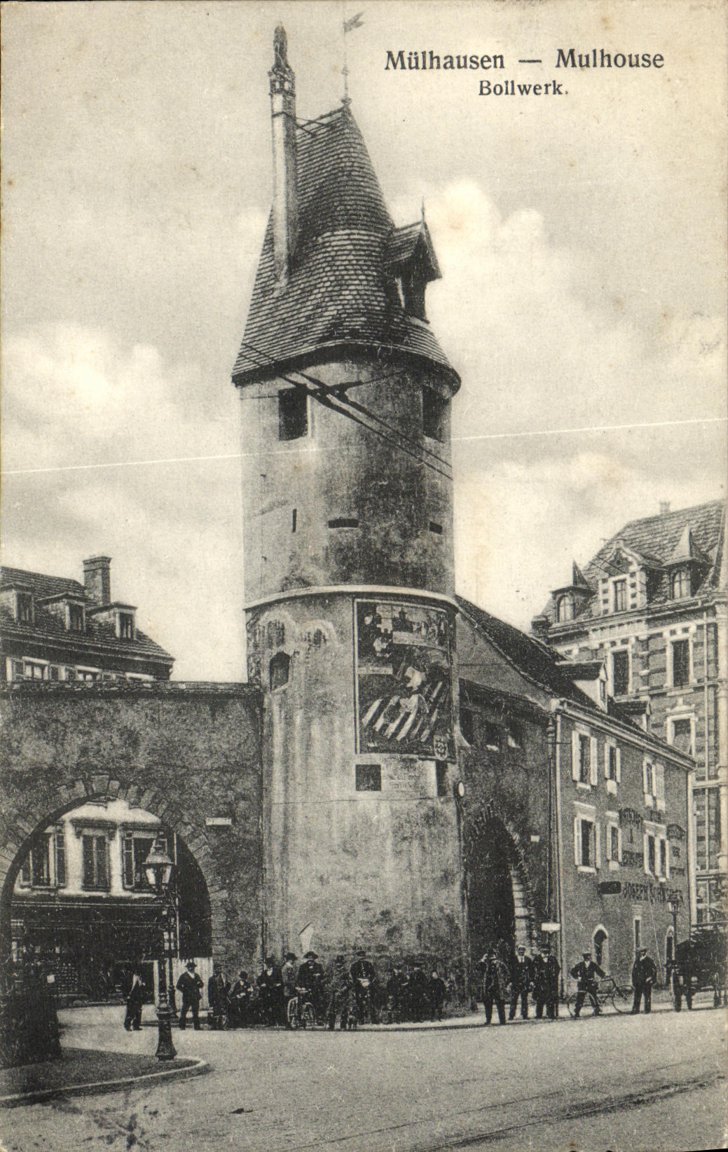 VINTAGE POSTCARD Mulhouse Bollwerk