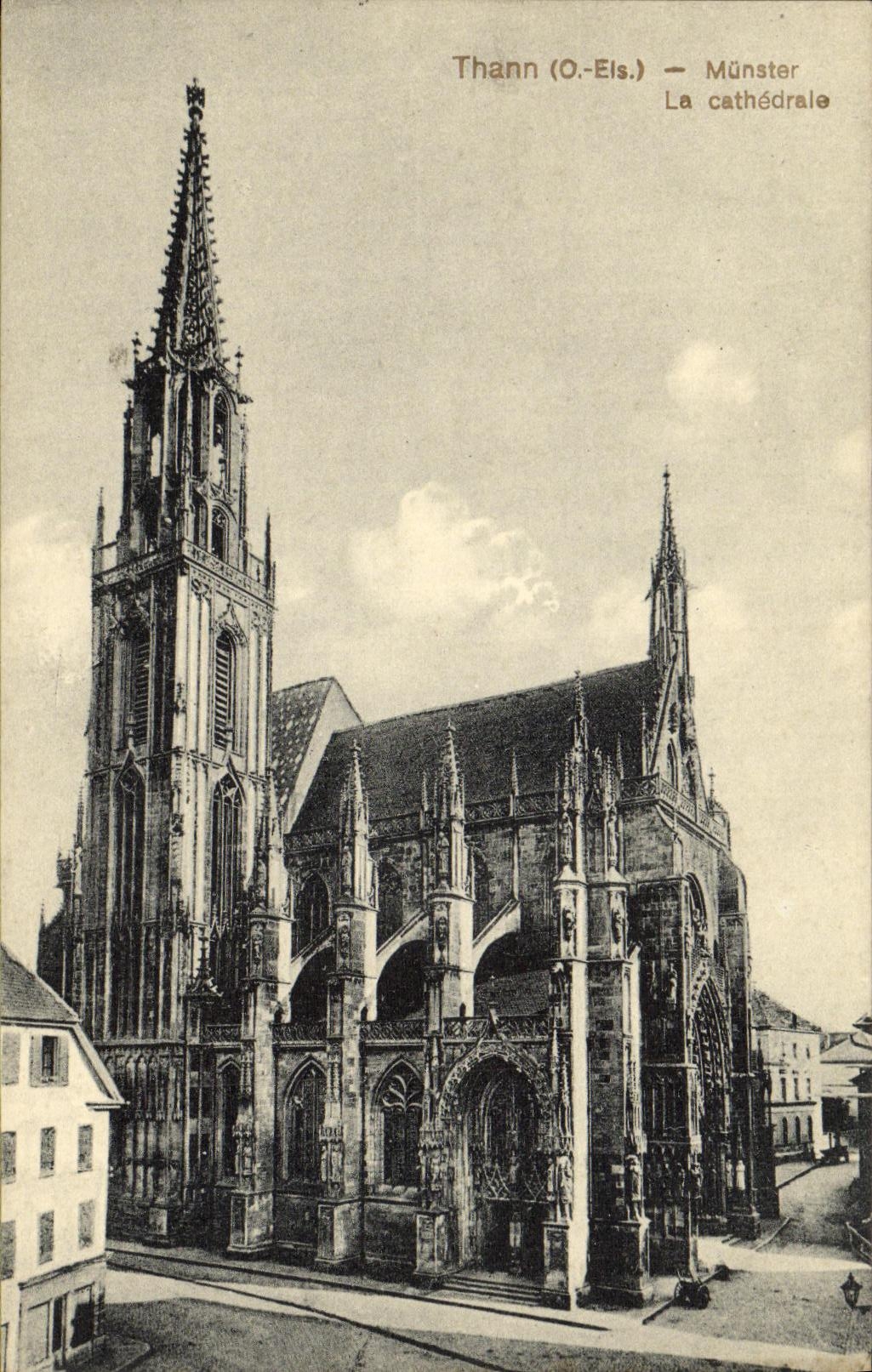 VINTAGE POSTCARD Thann Munster the Cathedral
