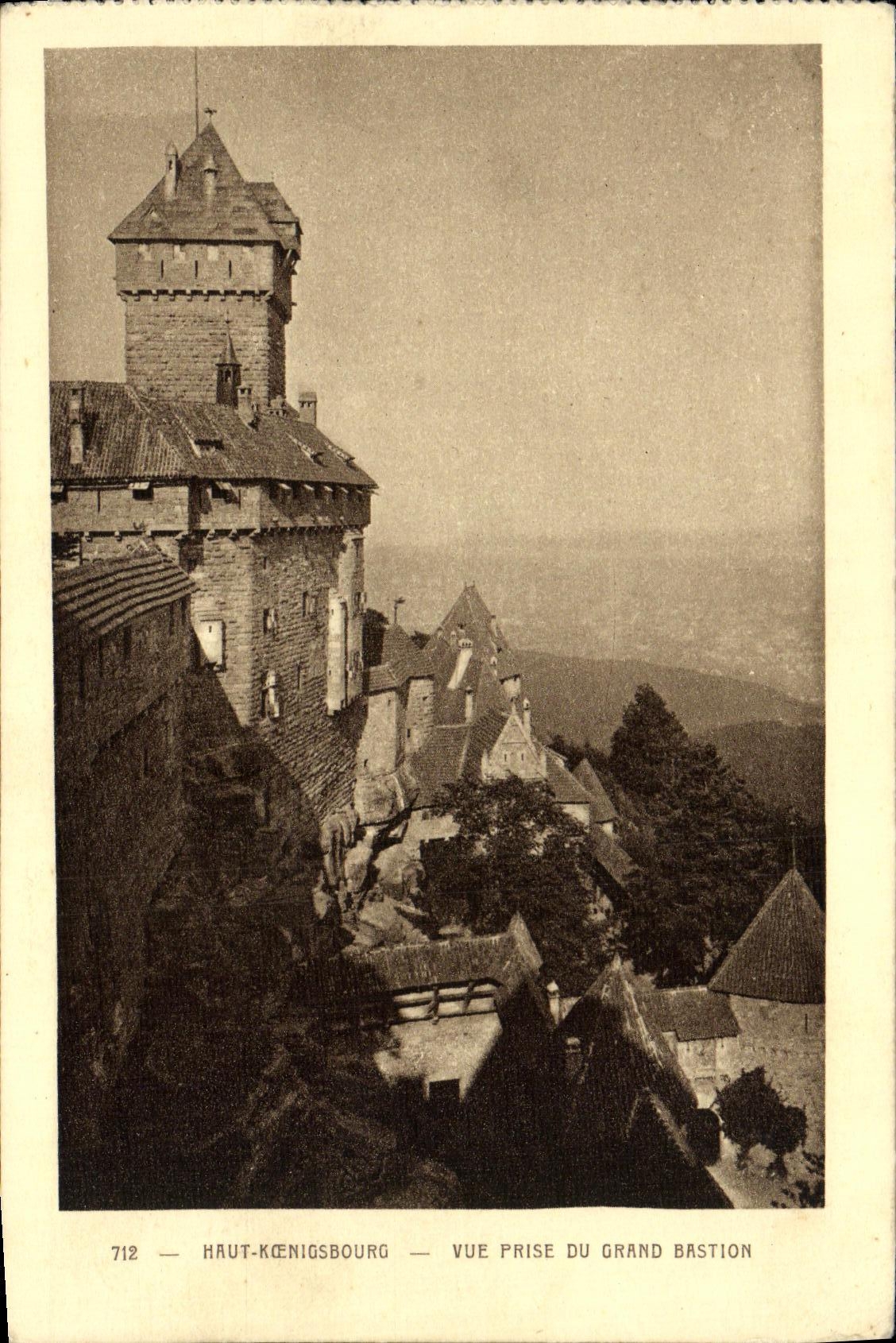 VINTAGE POSTCARD High Kœnigsbourg Seen from of the Large Bastion