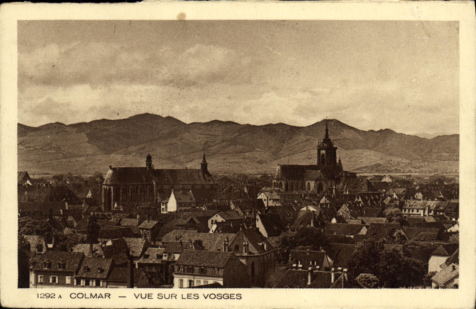 POSTAL Colmar de la VENDIMIA visto en los Vosges