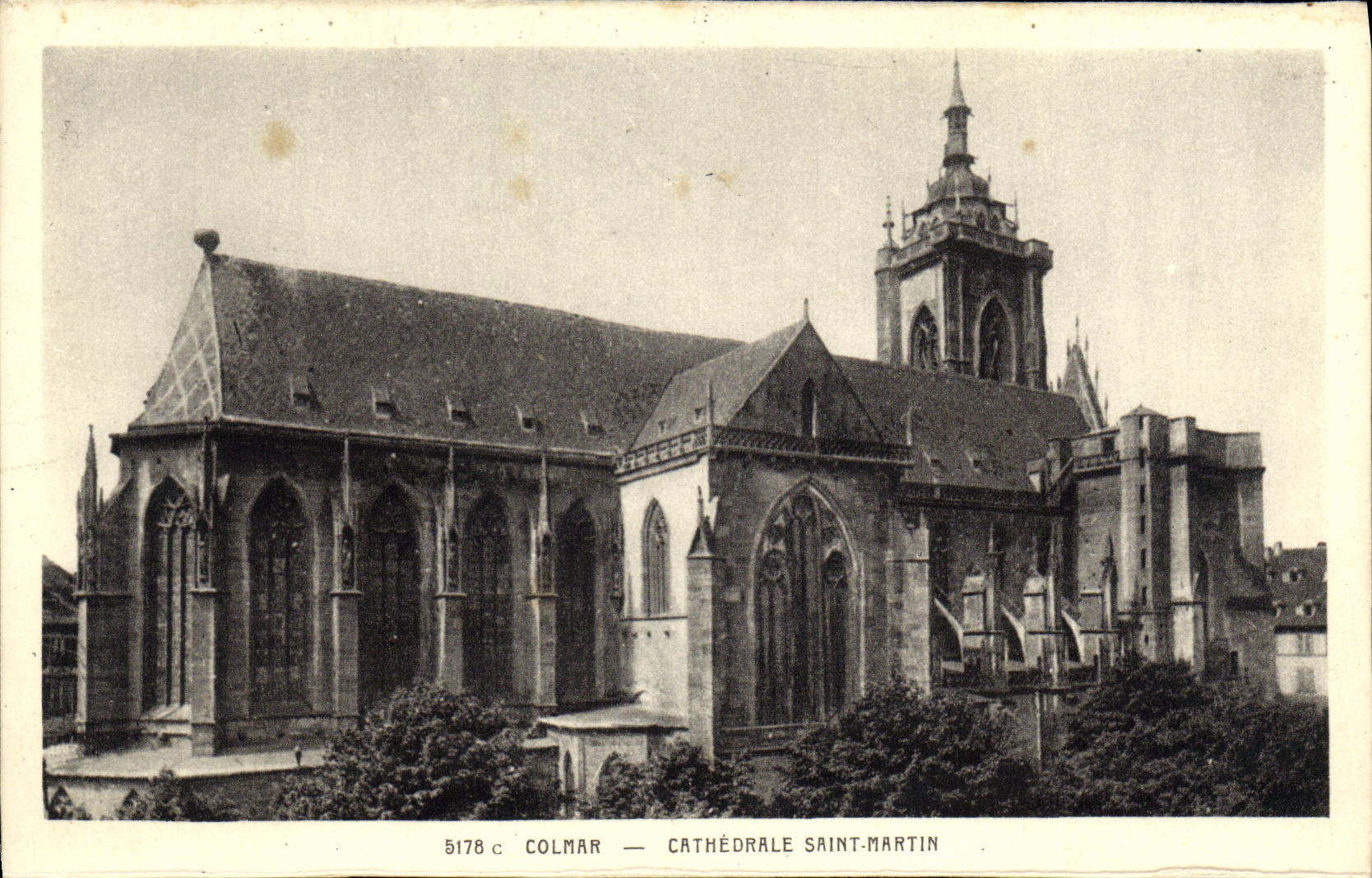 Catedral Martin de Colmar de la POSTAL de la VENDIMIA Saint