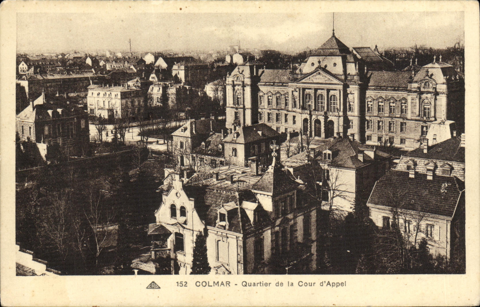 Districto de Colmar de la POSTAL de la VENDIMIA de la llamada de la corte D