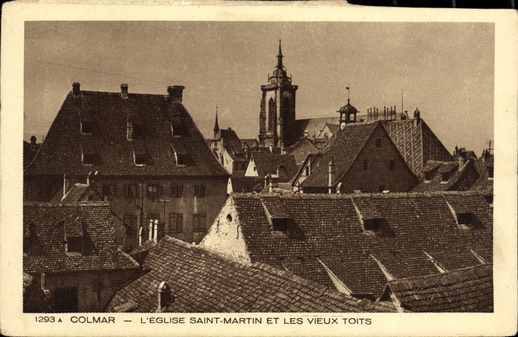 POSTAL Colmar L iglesia Martin santo y azoteas viejas de la VENDIMIA