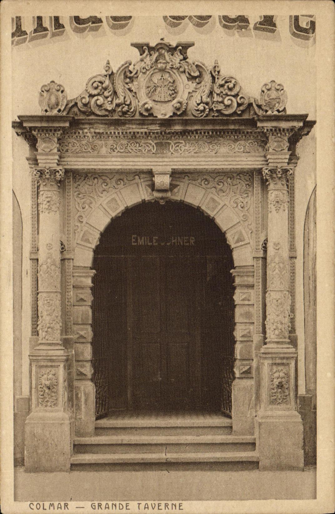 Taberna grande de Colmar de la POSTAL de la VENDIMIA