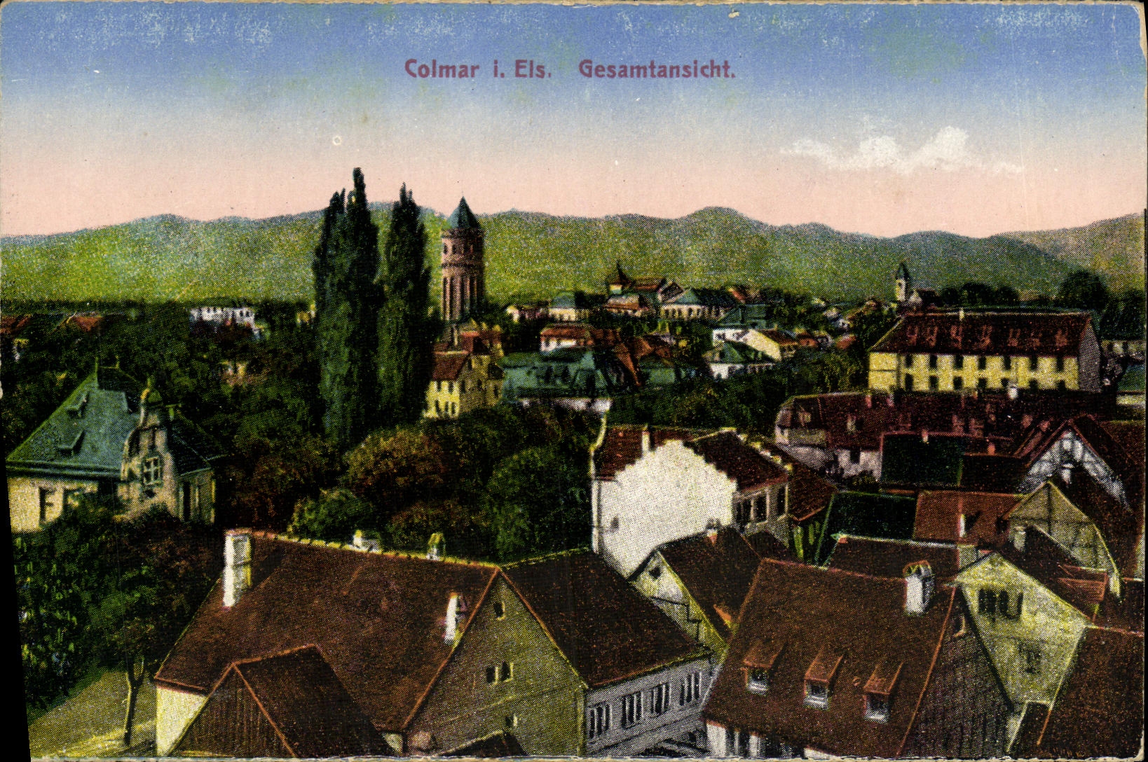 Eis Gesamtansicht de Colmar de la POSTAL de la VENDIMIA