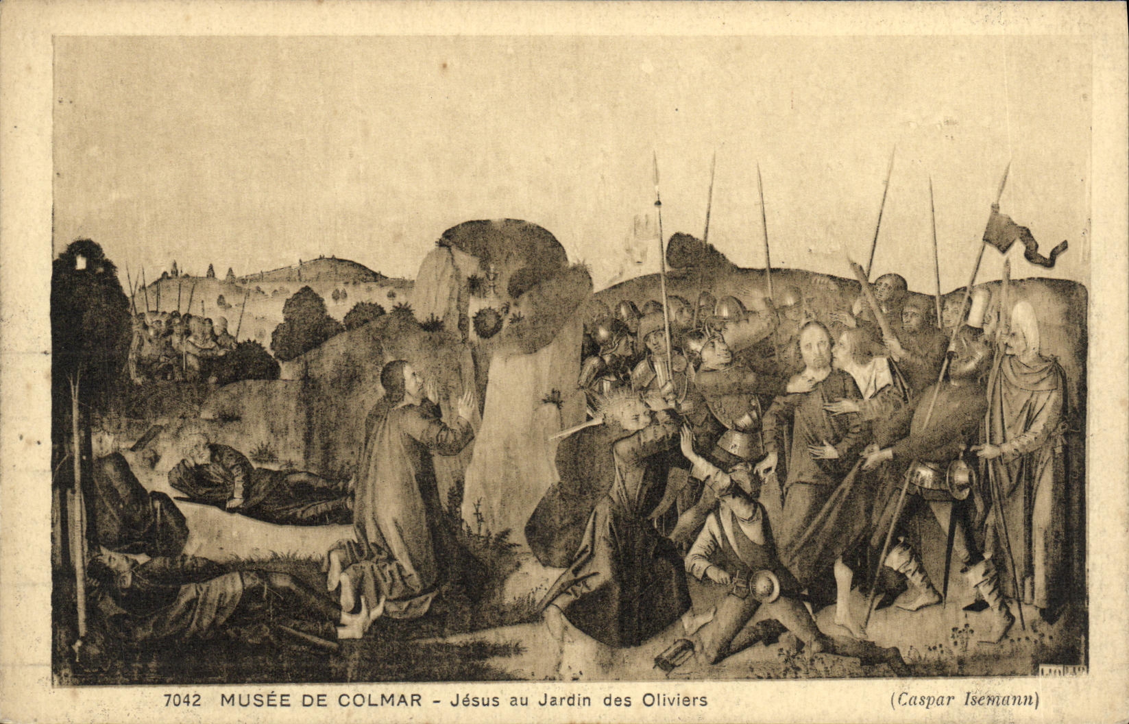 Museo de Colmar de la POSTAL de la VENDIMIA de Jesús al jardin de los Aceituna arboles