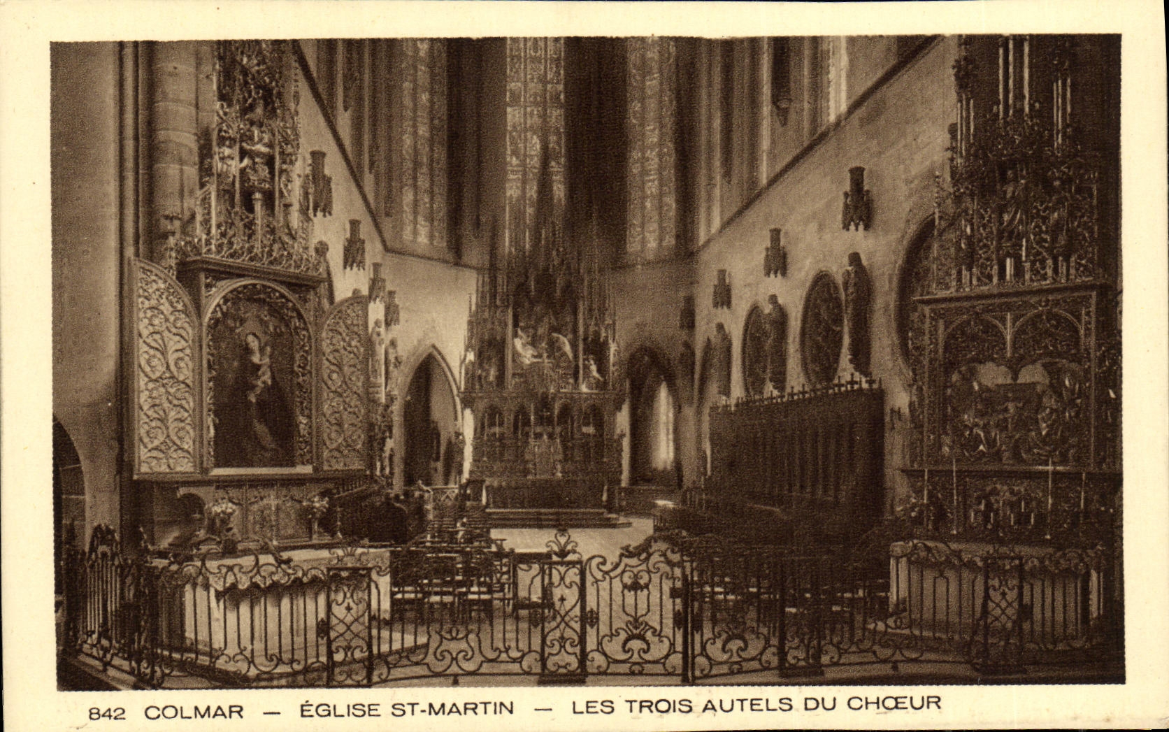 Iglesia San Martin de Colmar de la POSTAL de la VENDIMIA tres puentes del horno del estribillo