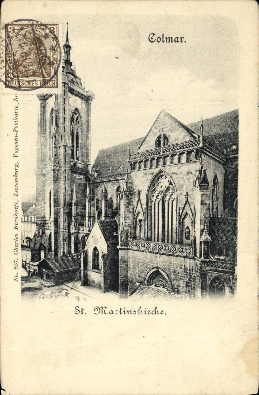 St Martinskirche de Colmar de la POSTAL de la VENDIMIA