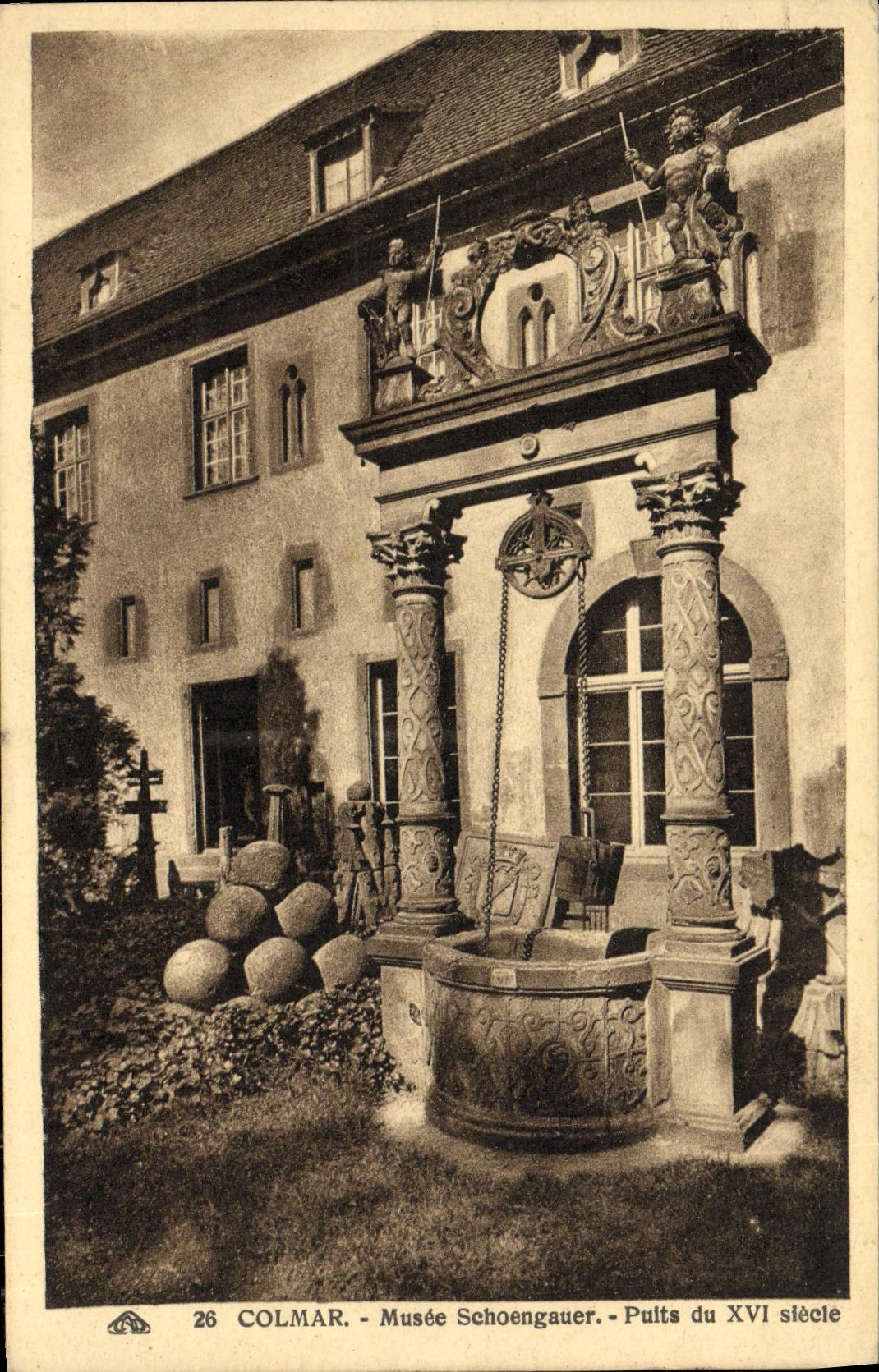 Museo Schoengauer de Colmar de la POSTAL de la VENDIMIA bien del decimosexto