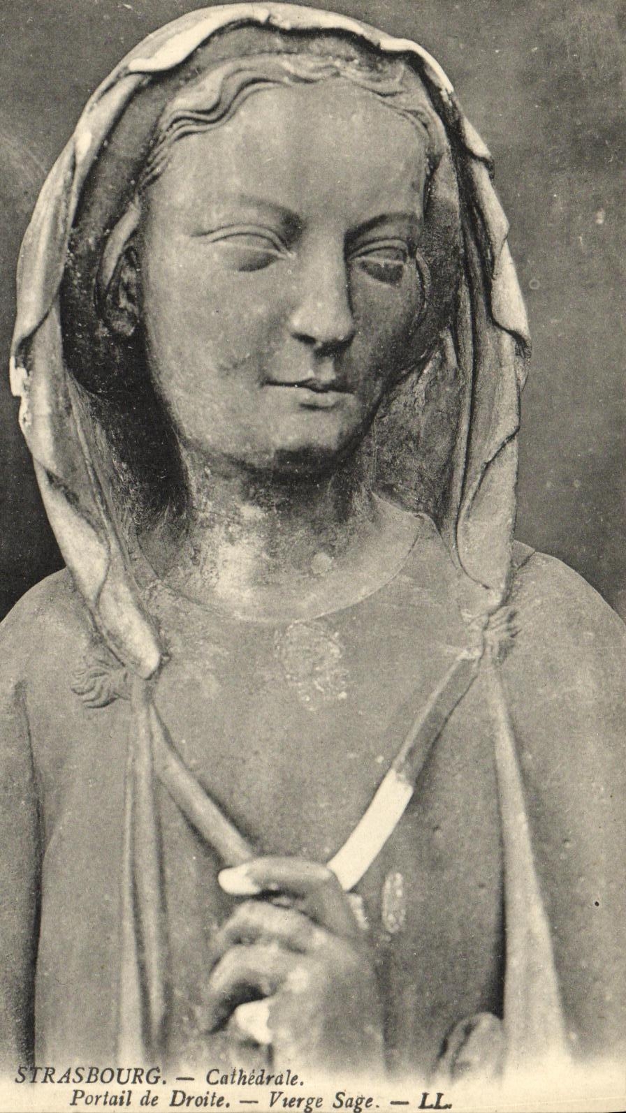 CPA Strasbourg Cathedrale Portail de Droite Vierge Sage