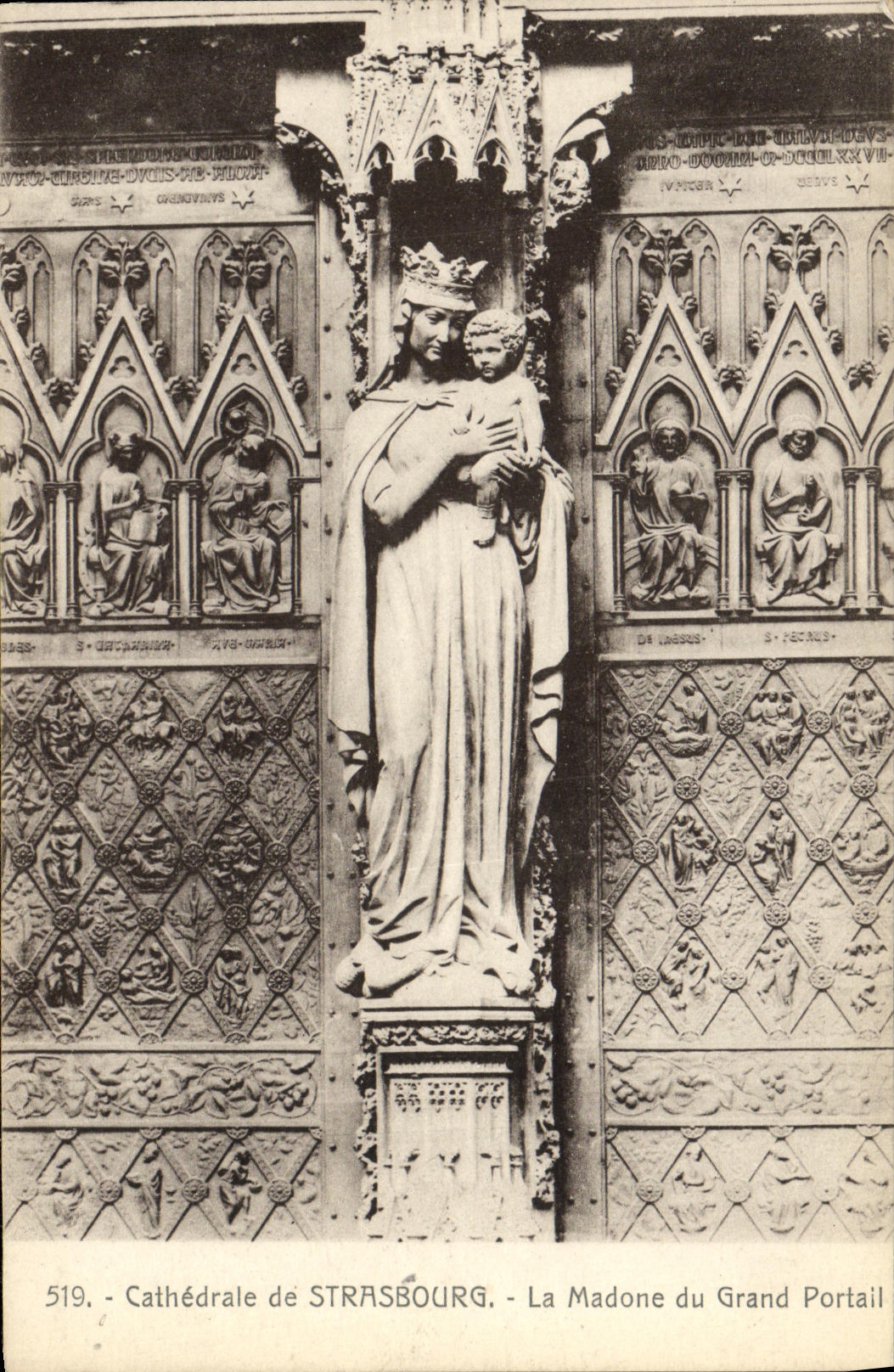 CPA Cathedrale de Strasbourg La Madone du Grand Portail