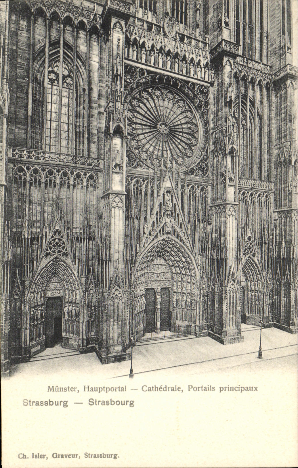 CPA Strasbourg Cathedrale Portails Principaux
