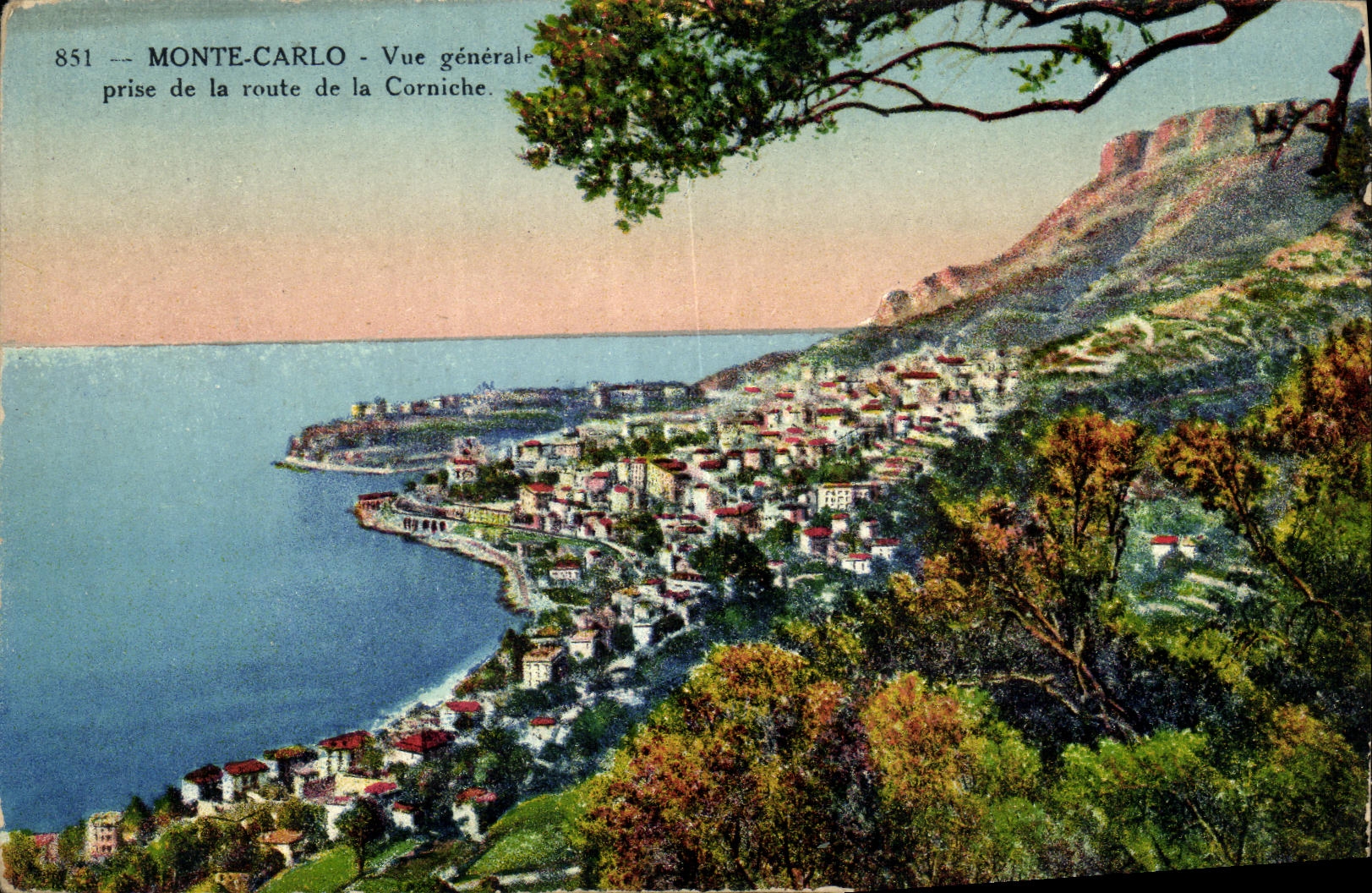 CPA Monte Carlo Vue generale prise de la route de la Corniche