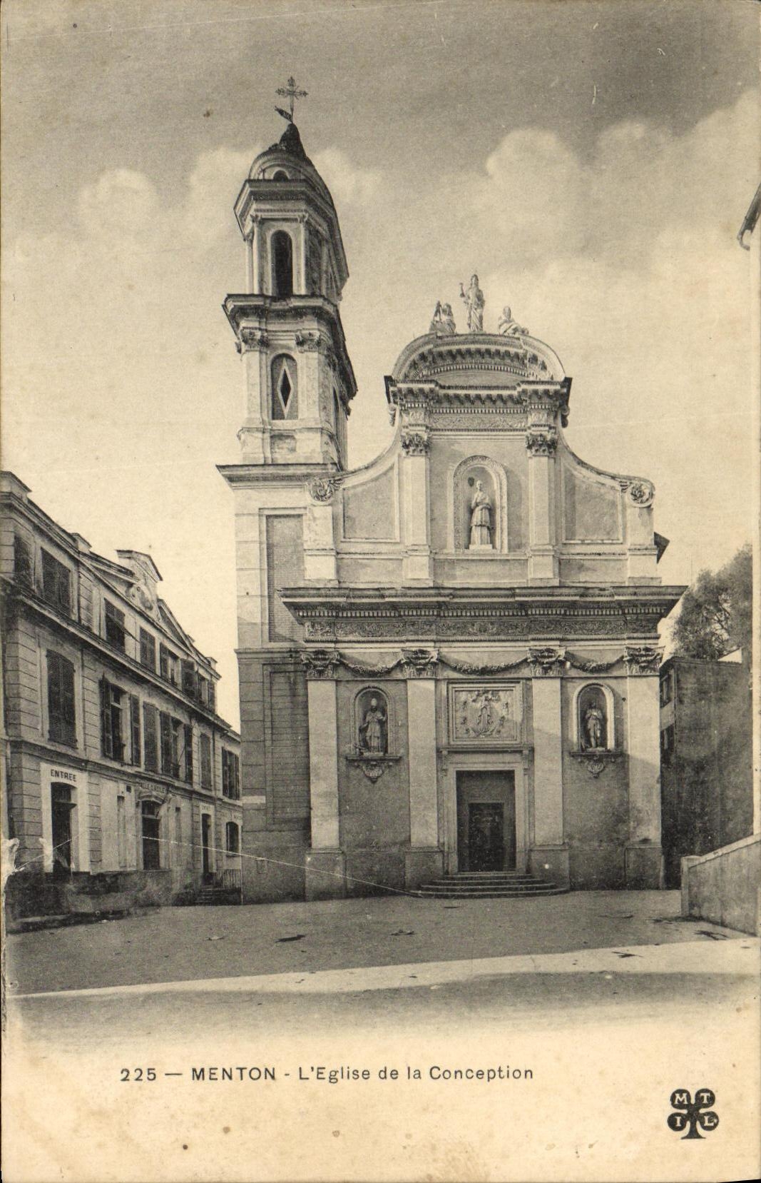 CPA Menton L Eglise de la Conception