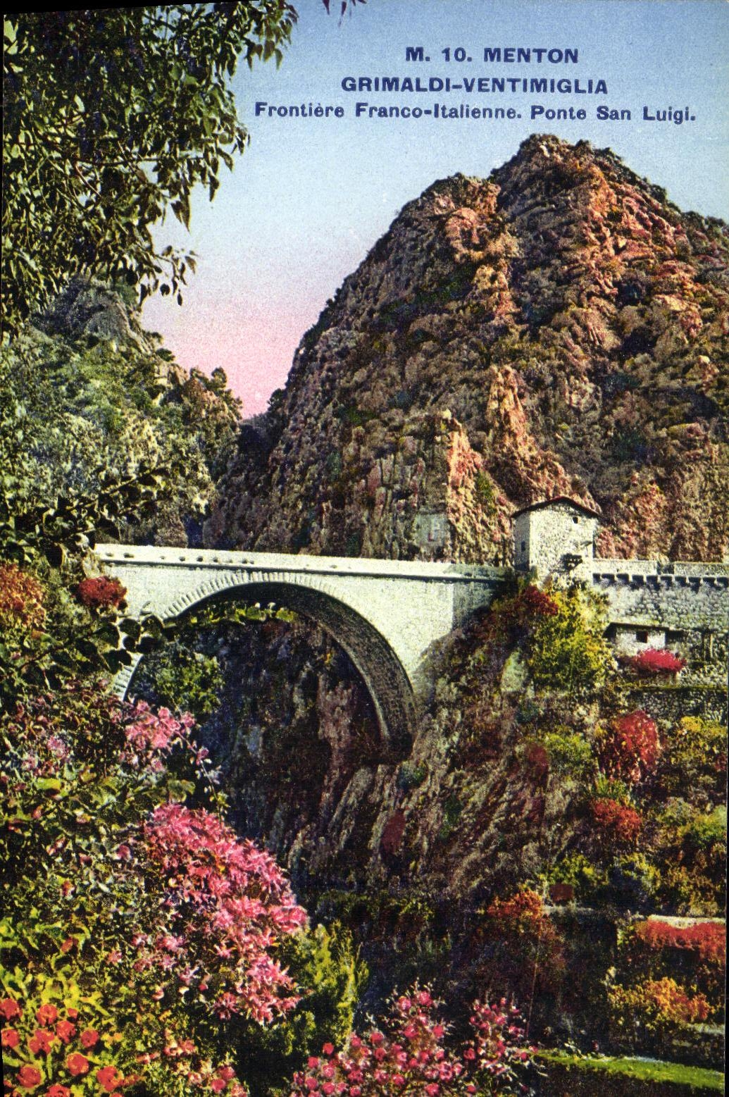 CPA Menton Grimaladi Ventimiglia Frontiere Franco Italienne Ponte San Luigi