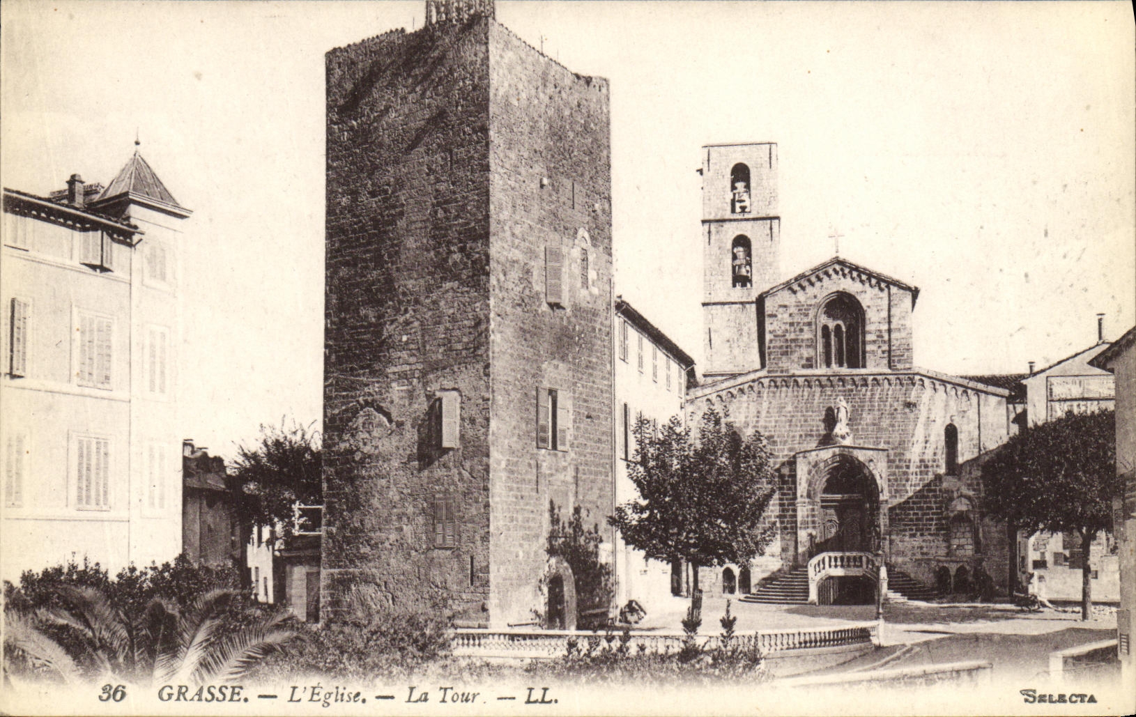 POSTAL L graso iglesia de la VENDIMIA la torre