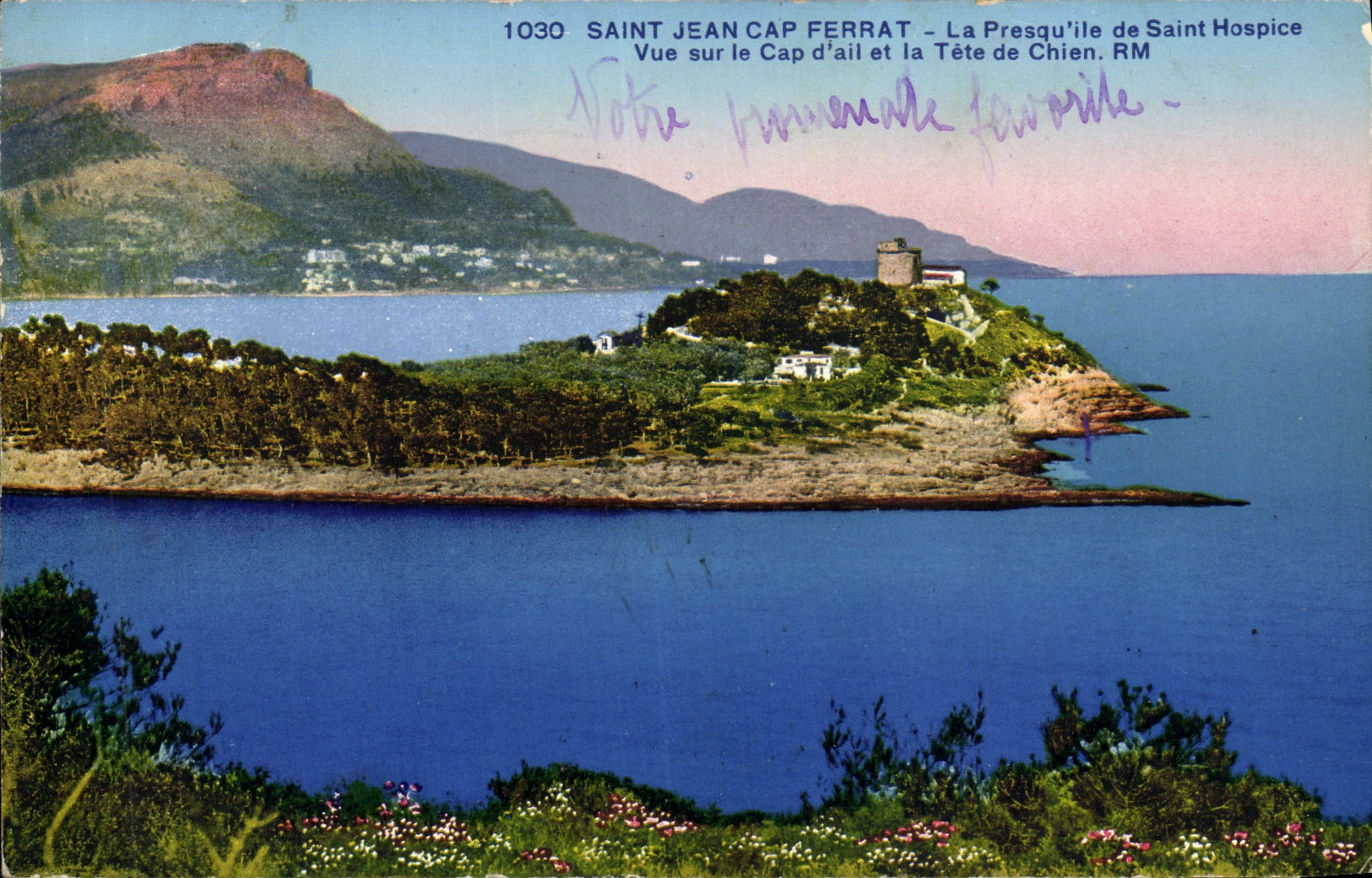 CPA Saint Jean Cap Ferrat La Presqu ile de Saint Hospice Vue sur le Cap d ail et la Tete de Chien