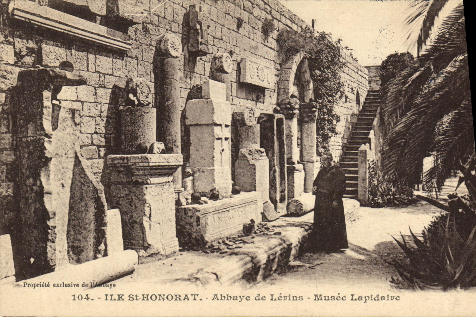 CPA lle St Honorat Abbaye de Lerins Musee Lapidaire