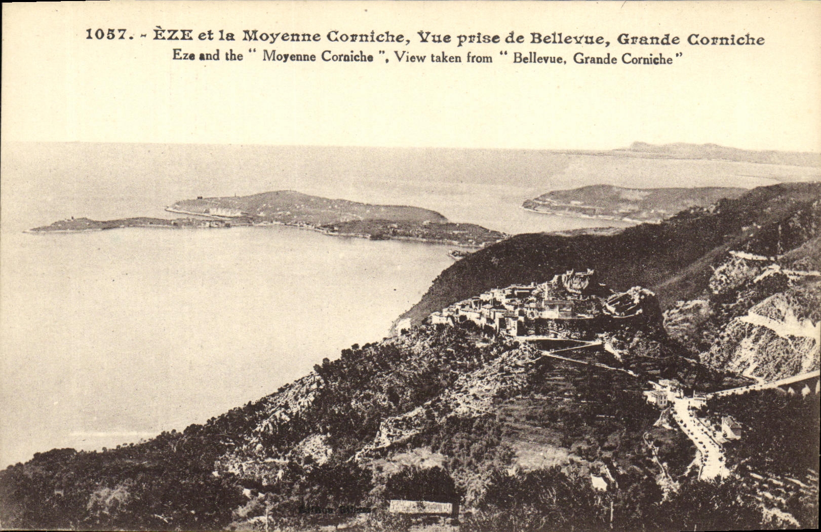 CPA Eze et la Moyenne Corniche Vue prise de Bellevue Grande Corniche