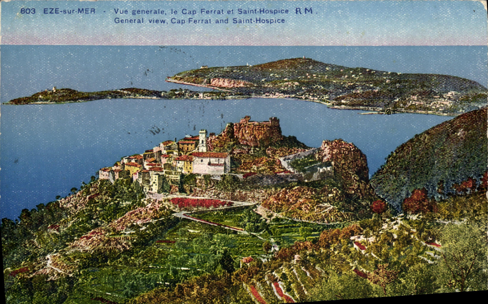 CPA Eze sur Mer Vue generale le Cap Ferrat et Saint Hospice