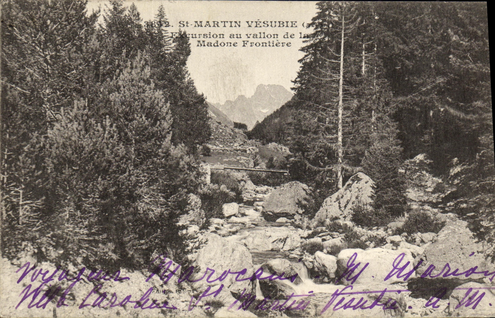 VINTAGE POSTCARD St Martin Versubie Venanson Excursion with the Small valley of the Fromtiere Madonna