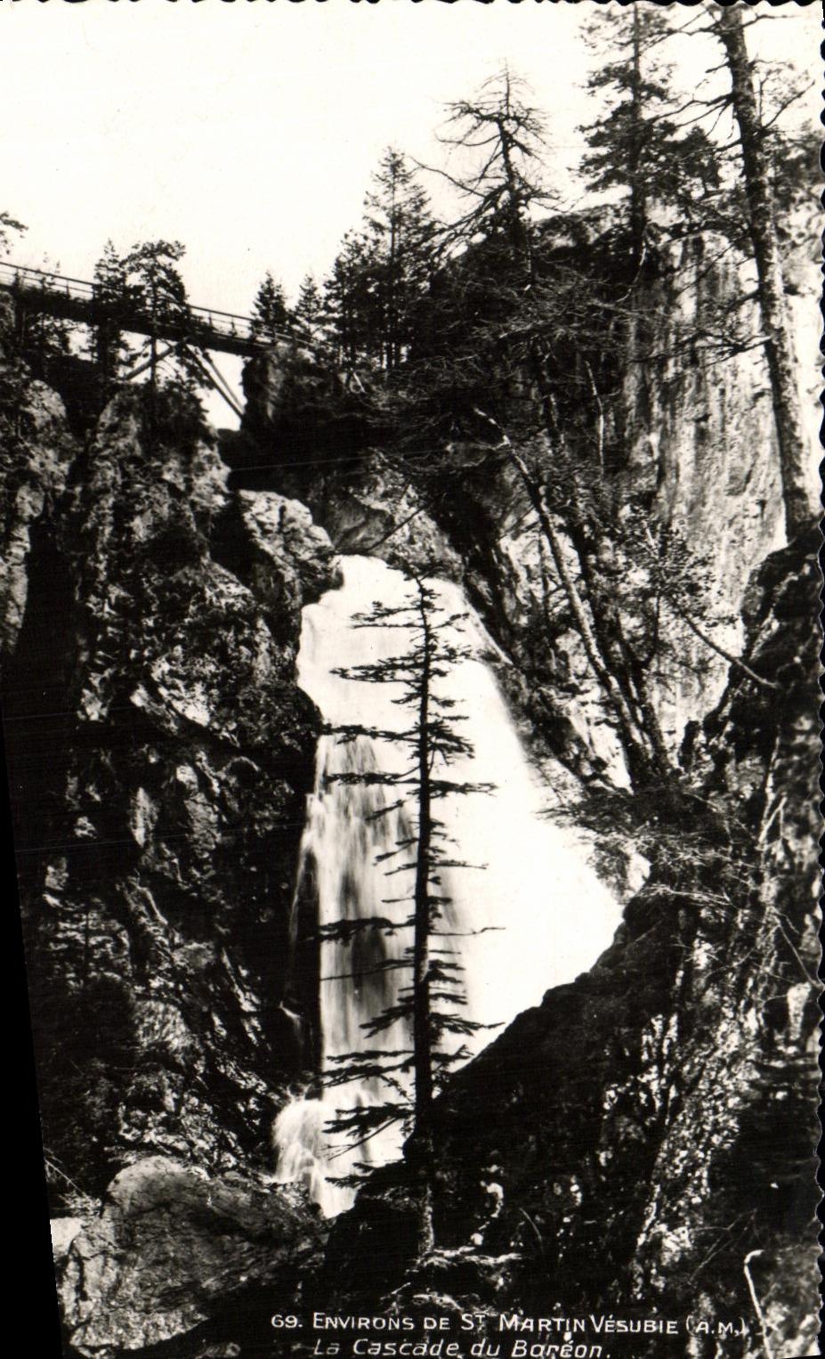 VINTAGE POSTCARD Surroundings of St Martin Vesubie the Cascade of Bareon