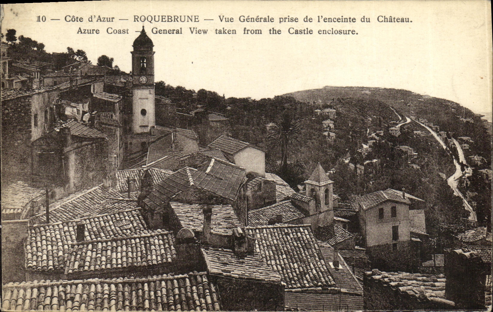 CPA Cote d Azur Roquebrune Vue Generale prise de l enceinte du Chateau