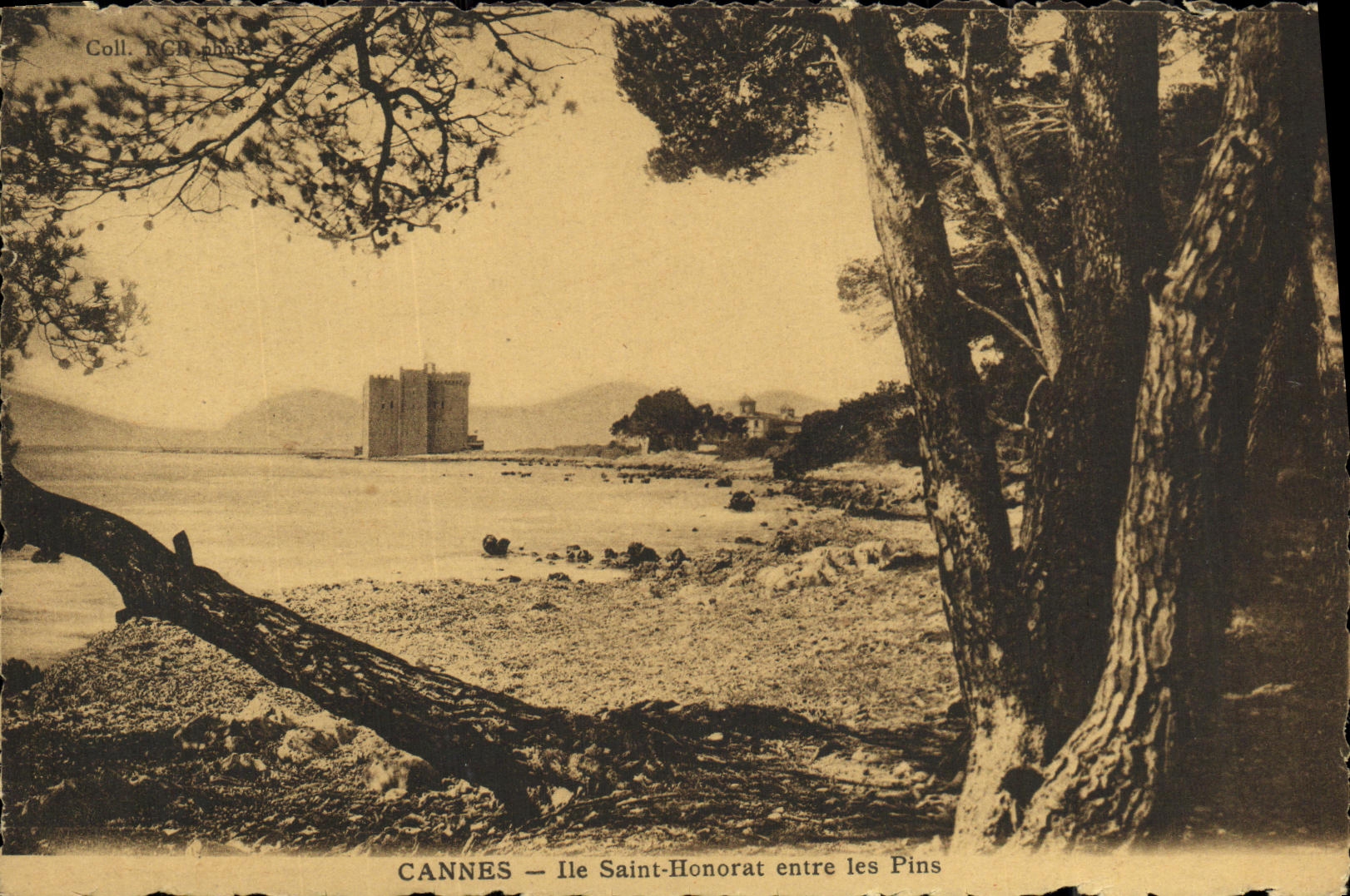 VINTAGE POSTCARD Cannes L the Honorat Saint enters the Pines