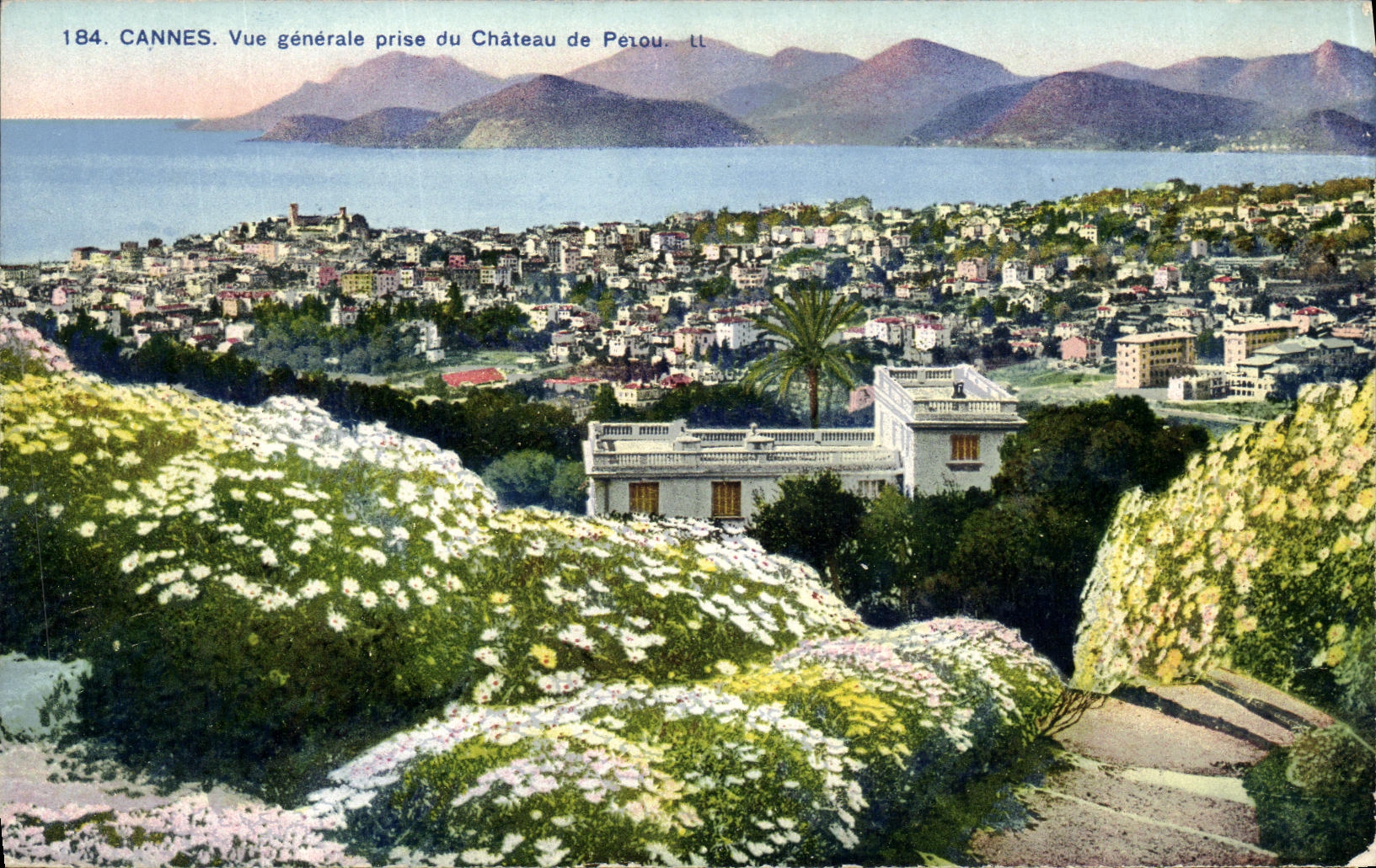 VINTAGE POSTCARD Cannes View taken of the Castle of Peru