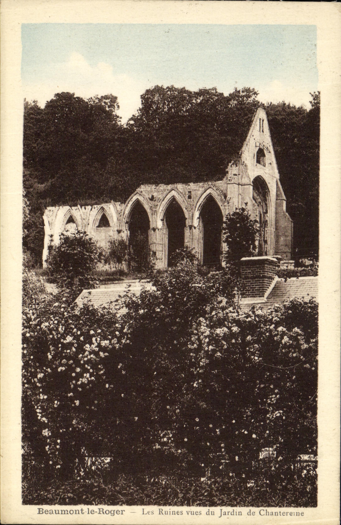 VINTAGE POSTCARD Beaumont the Roger Ruins of the Garden of Chantereine