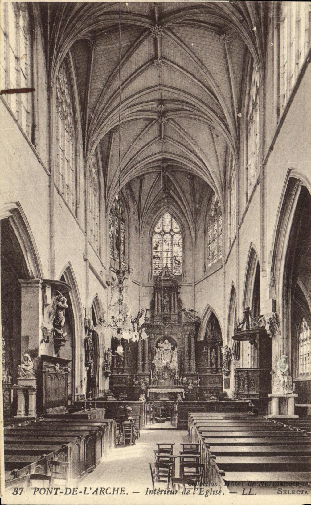VINTAGE POSTCARD Bridge of L Arch Interior of L Church