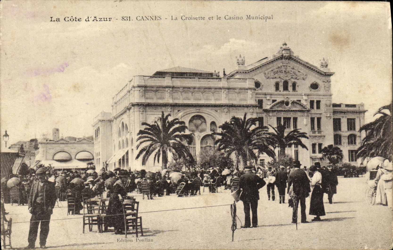 VINTAGE POSTCARD Cannes the Small cross and the Municipal Casino