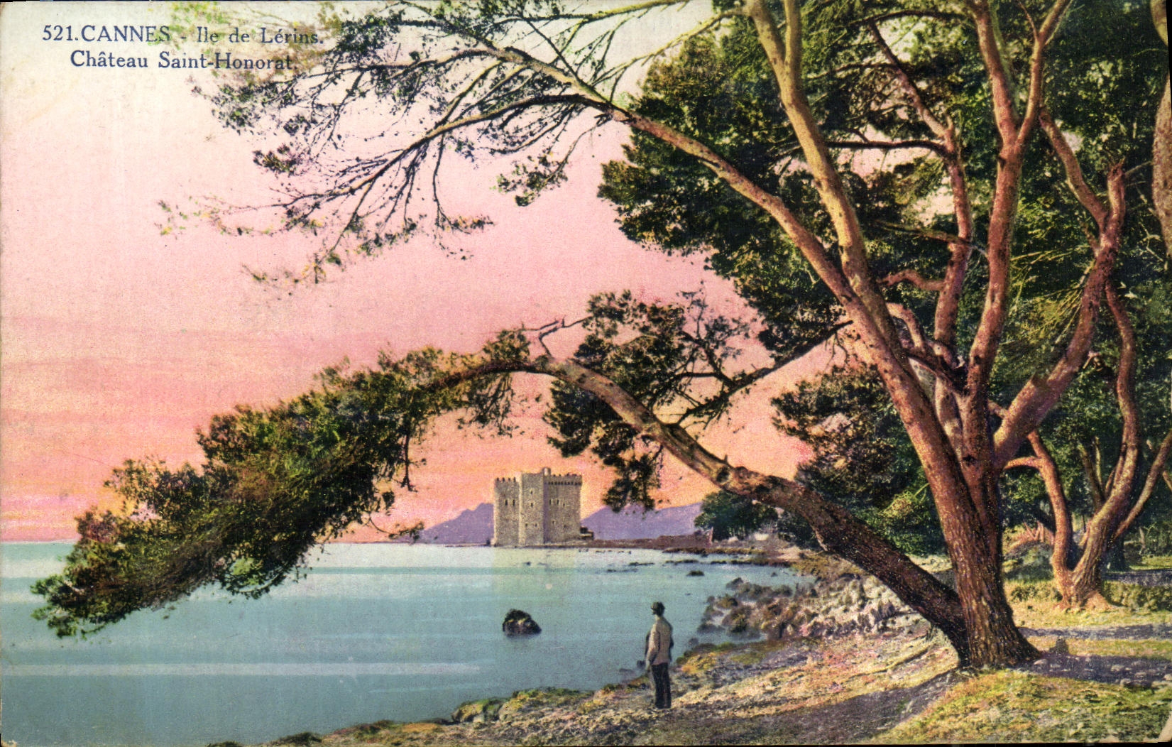 VINTAGE POSTCARD Cannes Island of Lerins Holy Castle Honorat