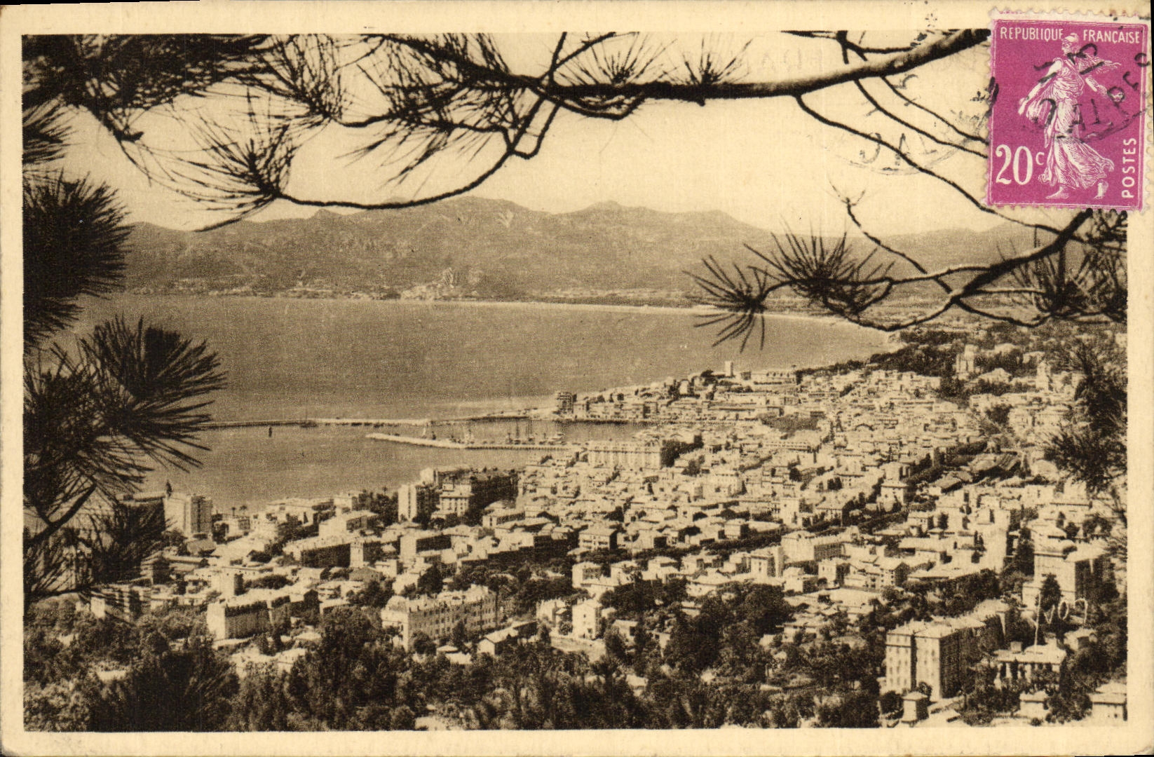 VINTAGE POSTCARD Cannes View Taken of Supercannes