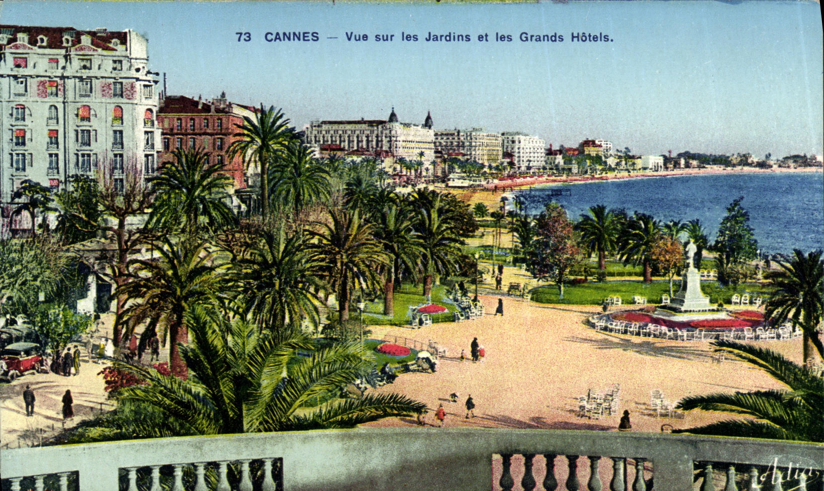CPA Cannes Vue sur les Jardins et les Grands Hotels